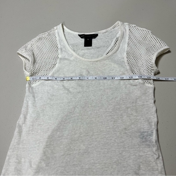 Marc by Marc Jacobs Texture Tee Linen Top in Marshmallow - Picture 9 of 9